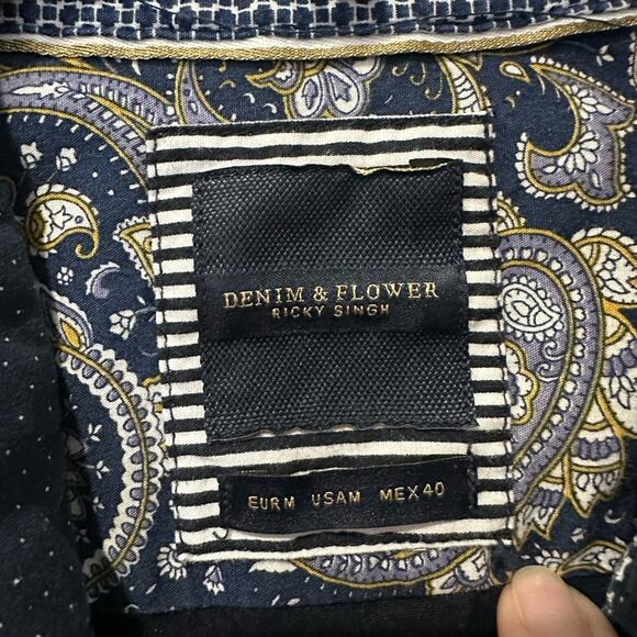 Denim & Flower Men's Medium button up - Picture 5 of 6